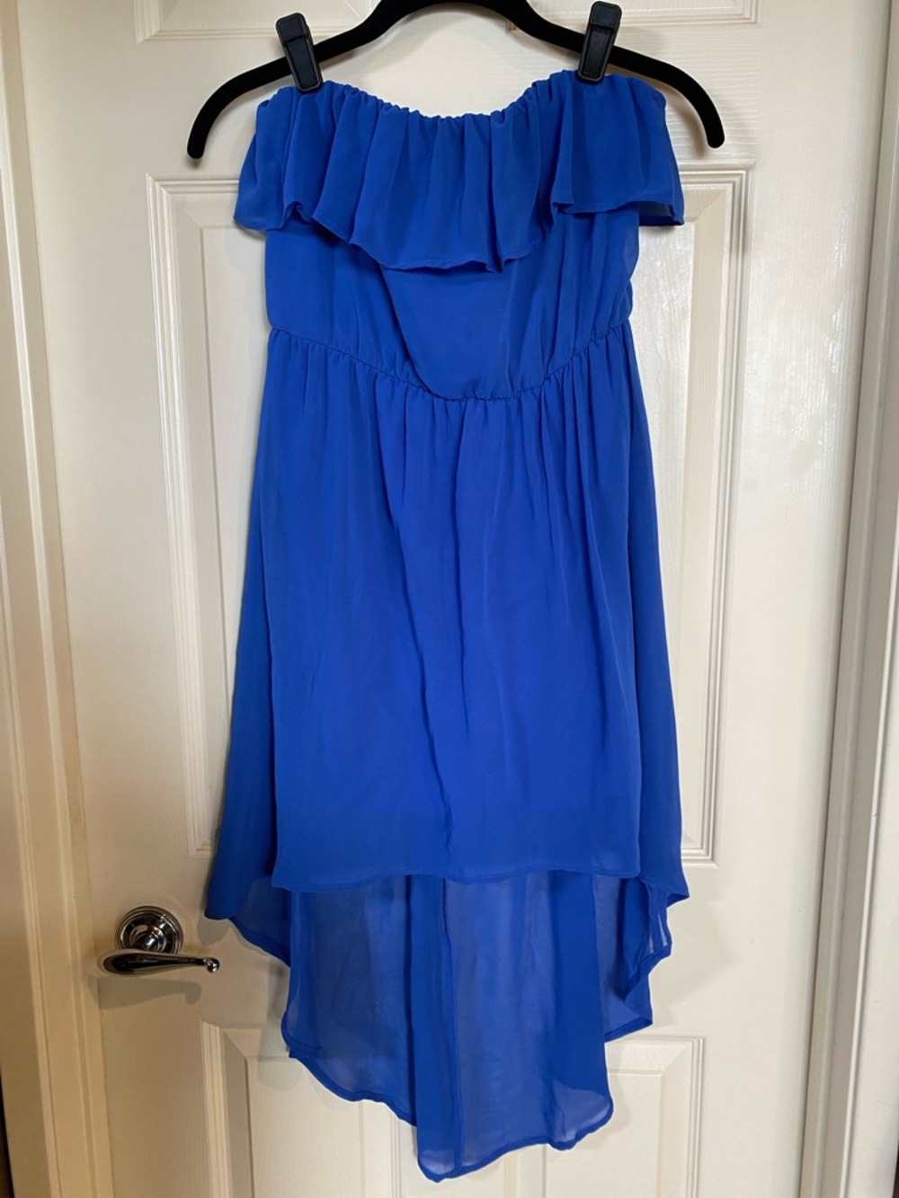 Forever 21 Cobalt Blue Strapless Ruffle High-Low Dress